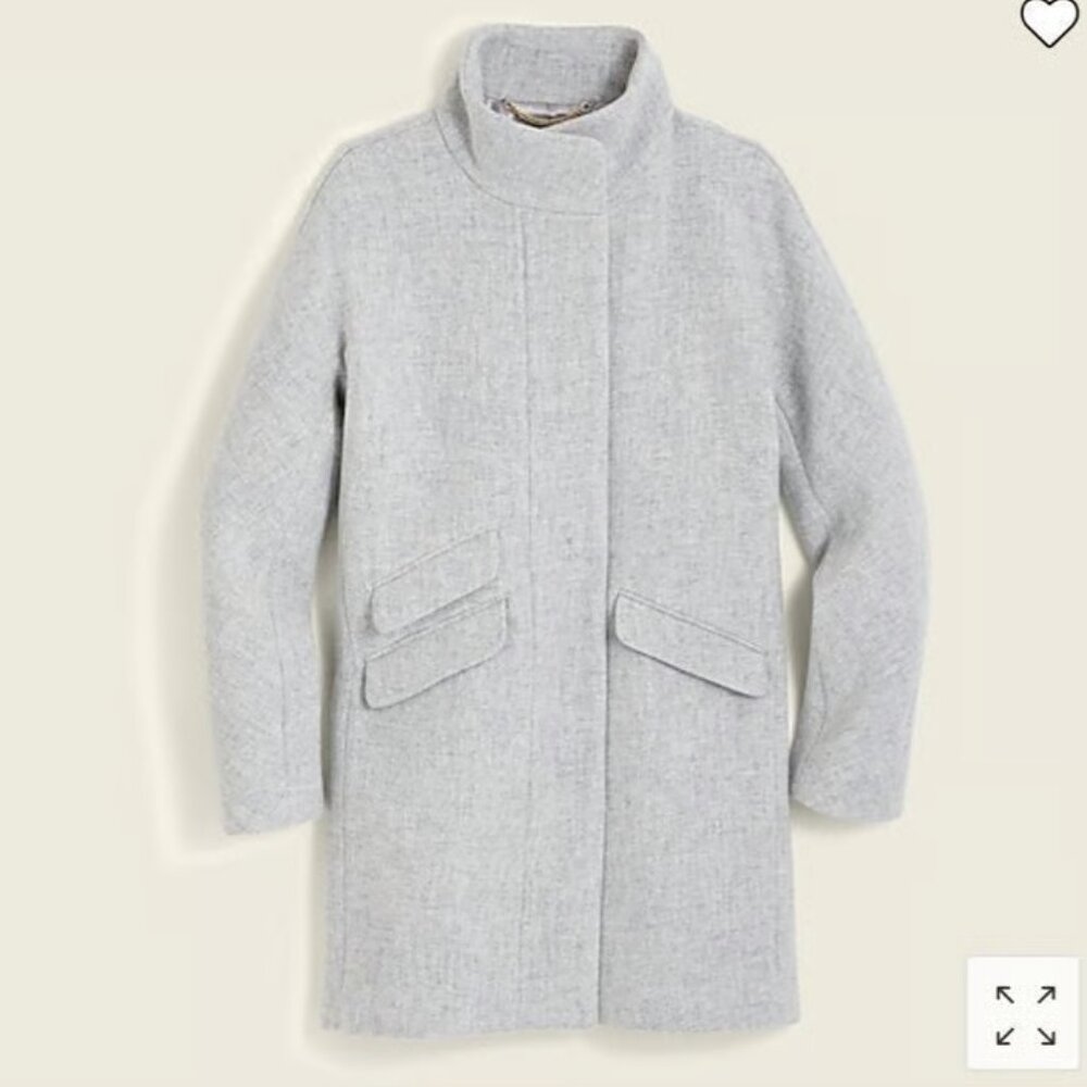 J. Crew Cocoon Coat in Italian Stadium-Cloth Wool - Heather Dusk Gray